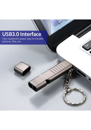 Gajeena 64gb Usb 3.0 Zinc Alloy Müzikli Usb Bellek, 80-100mb/s Okuma Hızı, 120db Fişek Fonksiyonu, Dayanıklı Ve Taşınabilir, Gri Renk