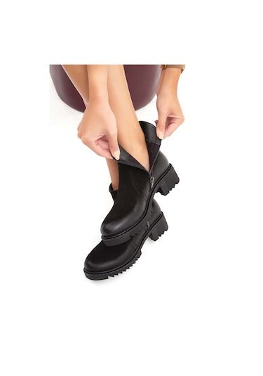 Tamer Tanca Kadın Hakiki Deri Siyah Nubuk Günlük Bot 322 1950807 Bn Bot Sk21-22 Sıyah Nubuk