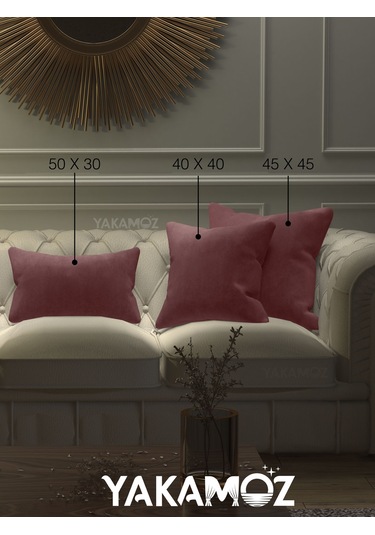 Br Yakamoz Lavanta Pembesi Kırlent , Yastık Kılıfı Kadife Görünümlü Velvet Touch Serisi Lavanta Pembesi