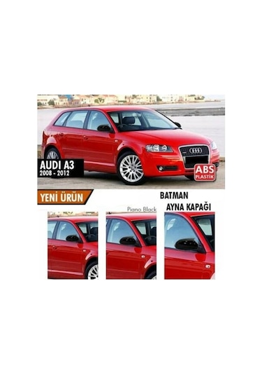 Audi A3 8p 2008-2012 Batman Yarasa Ayna Kapağı Piano Black Abs Plastik