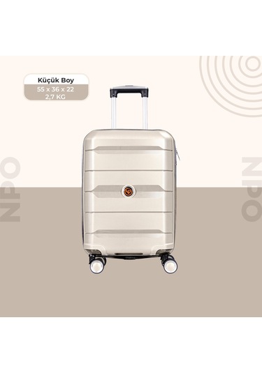 Npo Diamond Pp Polipropilen Küçük Kabin Boy Kırılmaz Valiz - Kemik