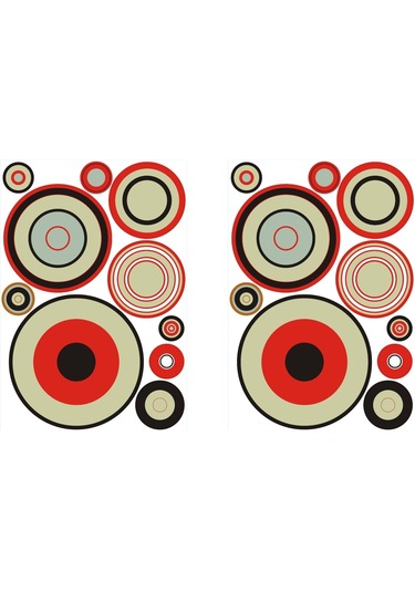 Duvar Süsü Sticker 2 Adet Geometrik Halkalı Pvc 48x33x0,5cm