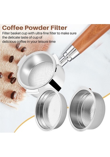 Flybuy Kahve Makinesi Xurunkeji Adet 51mm Paslanmaz Çelik Toz Sepeti Portafilter Filtre Gümüş Gümüş
