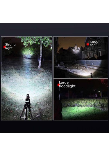 Qingmipy Xhp50 Led El Feneri, Usb Şarjlı, Alüminyum Gövde, Güç Gösterimi, 500m Işık Mesafesi, Zoom Özelliği - Kamp, Av, Ev Güvenliği İçin Dayanıklı