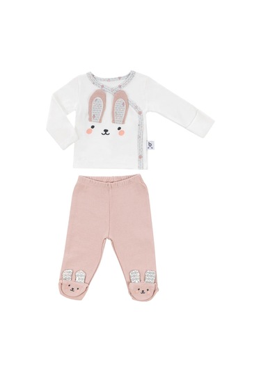 Gezenbebe Hero Bebekler İçin Nakışlı Zıbın Ve Patikli Pantolon Set 6-9 Ay