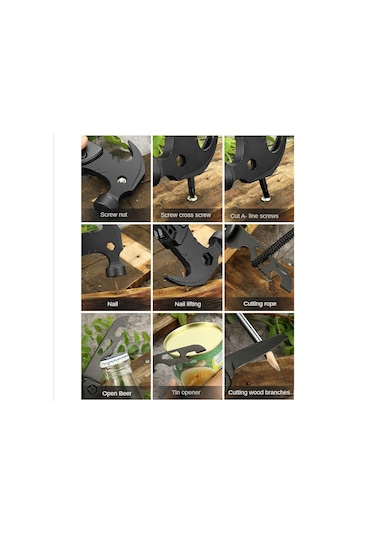 Çok İşlevli Hayat Kurtarma Pençe Çekiç Araba Hayatta Kalma Araçları Katlanabilir Açık Hava Alet Çekiç Gri