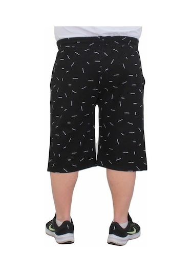 Starbattal Erkek Büyük Beden Penye Şort Justice 24645 Sıyah-Sıyah Siyah