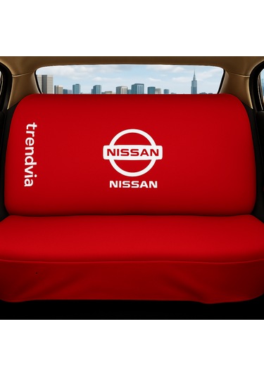 Nissan Araçlara Uygun Penye Kumaş Ön Arka Oto Koltuk Kılıfı - Servis Tipi Oto Kılıf Takımı Kırmızı