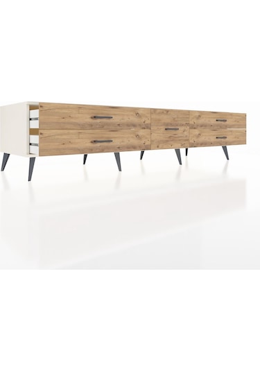 Kronos Tv Ünitesi 5 Çekmeceli 220x59x51 Aytaşı-çam Atlas Çam/atlas Çam - Aytası