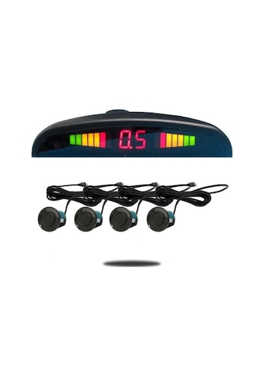 SİYAH DİJİTAL EKRANLI ARAÇ PARK SENSÖRÜ SES İKAZLI 4 SENSÖRLÜ