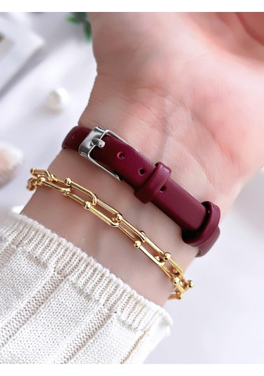 Coliseum Deri Kordon Vintage Seri Kadın Kol Saati+bileklik Hediyeli Cl8368.bm4 Sarı