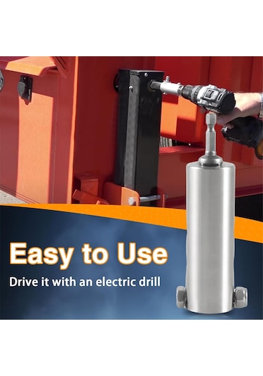 Xurunkeji Paslanmaz Çelik Römork Krikosu Elektrikli Matkap Adaptörü Ve 2 Adet 1/2 İnç Soket Adaptör Ucu, Kriko Tahrik Mili İle Uyumlu