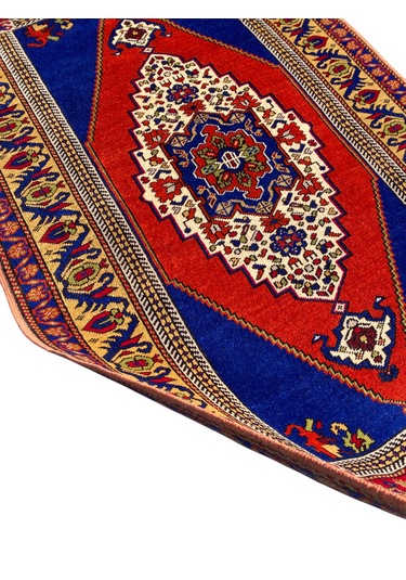 El Dokuma Sıfır Taşpınar Halısı 114x200 Lacivert Kiremit Kök Boya Kiremit