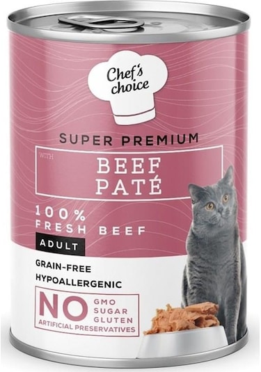 Chef's Choice Tahılsız Sığır Etli Ezme Kedi Konservesi 400 G