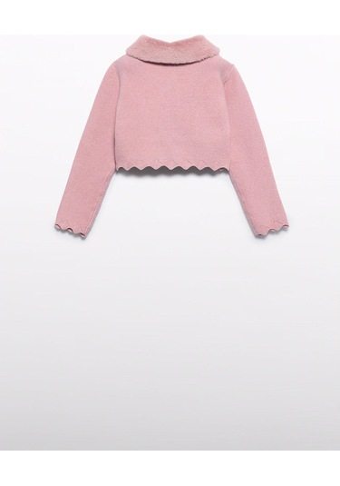 Mayoral Abel&lula Kız Çocuk Kürk Yakalı Triko Hırka Pembe