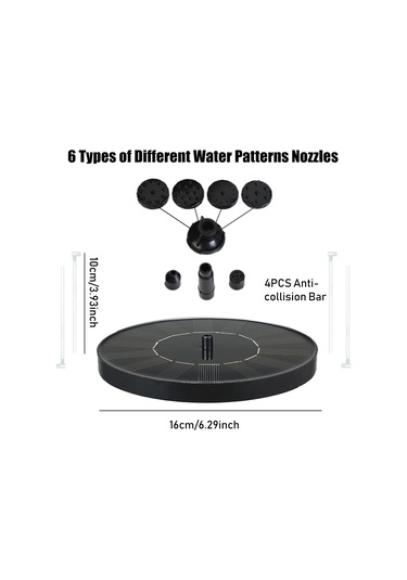 1.5w 6 Nozullu Filtre Çarpışma Güneş Çeşmesi Pompası