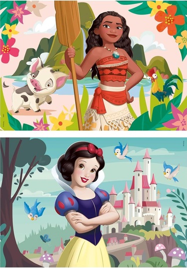 Educa 2x50 Disney Vaiana Ve Pamuk Prenses Kız Çocuk Ahşap Puzzle - 4-6 Yaş 1 Adet