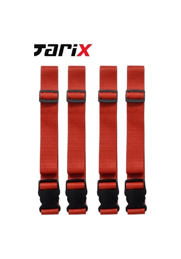 Tarix 4 Adet Kırmızı Valiz Kemeri + 2 Adet Beyaz Valiz Etiketi Kırmızı