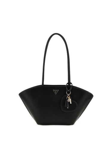 Kadın Kalp Aksesuarlı Kanat Detaylı Tote Çanta - Siyah Siyah