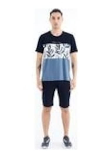 Tommy Lıfe Saks Renk Geçişli Baskı Detaylı O Yaka Standart Kalıp Erkek T-shirt - 88177 T11er-88177 001