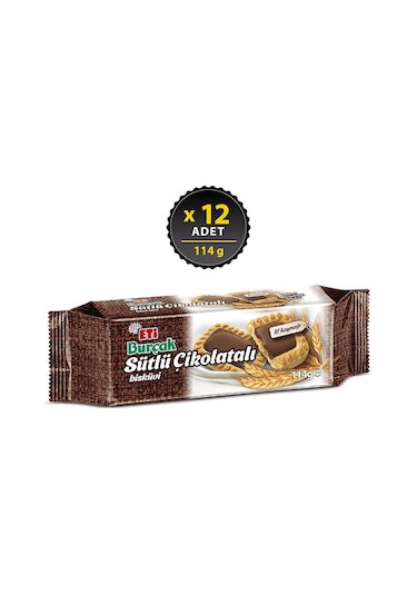 Eti Burçak Sütlü Çikolatalı Bisküvi 12 x 114 G