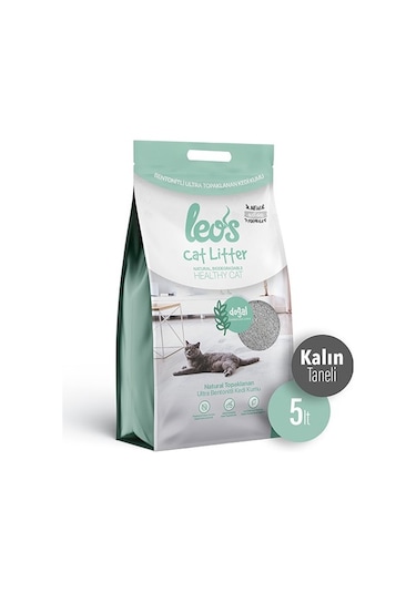 Leos Cat Litter Doğal Kalın Topaklaşan Bentonit Kedi Kumu 5 L