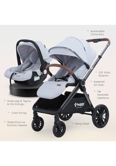 Huggy Mate 5 İn 1 Çift Yönlü Travel Bebek Arabası