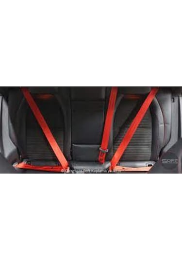 Renkli Emniyet Kemer Bezi 15 Metre 5 Koltuk Kırmızı