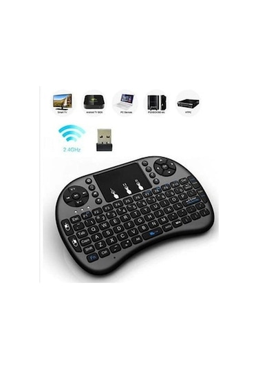 Tv Box Ps3 Uyumlu Kablosuz Dokunmatik Işıklı Şarjlı Mini Klavye