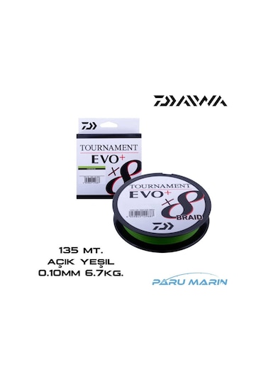 Daiwa Tournament Evo+ X8 135 Mt. 0.10mm 6.7kg. Açık Yeşil İp Misina