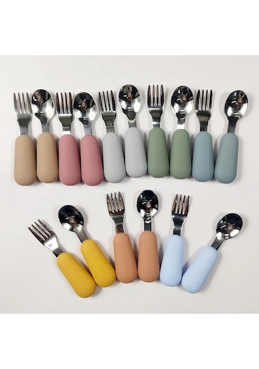 Bebek Alet Sofra Seti Çocuk Eşyası Paslanmaz Çelik Yürümeye Ekru