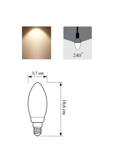 Panasonic 6,5w 50w Led Mum Ampul Sarı 2700k - E14 3 Adet Avize Lambası