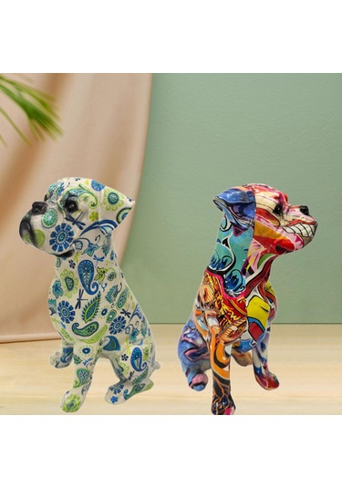 Suntek Köpek Heykeli Ev Dekorasyon Süsleme, Merkez Parçası, 12,5 Cm X 10 Cm X 21,5 Cm