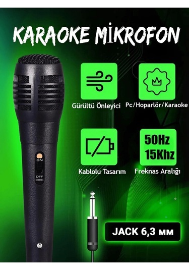 Karaoke Mikrofon Kablolu Mikrofon 6.5 Mm Karaoke Mikrofonu Lisinya