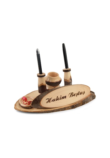 Masa Üstü İsimlik Ahşap Masa Üstü Kalemlik - M756