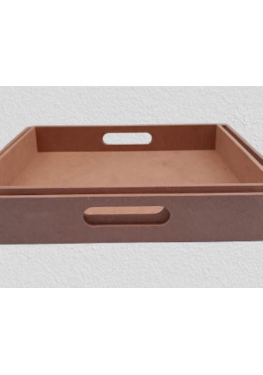 Hobi Dekoratif Tepsi Takım İkili Model HAM Ahşap MDF El Yapımı