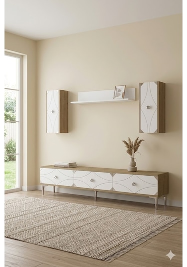 Tvr1897dbs Alfa Tv Ünitesi Takımı Safirmeşe-beyaz-silver 180cm