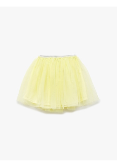 Koton Lastikli Bel Detaylı Astarlı Simli Tütü Etek Sarı 5skg70029ak Sarı