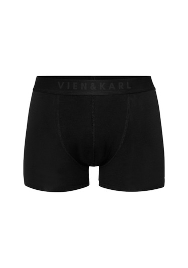 Erkek Siyah 6'Lı Kutu Düz Likralı Boxer Şort