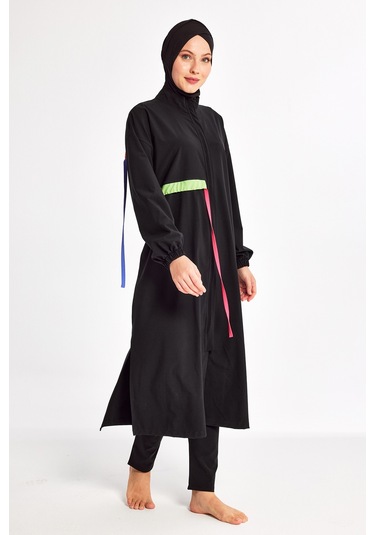 Uzun Tam Boy Spor Likra Tam Kapalı Tesettür Mayo 1228 Siyah Siyah07 Siyah