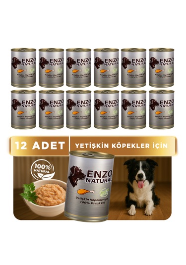 Enzo Natural Tavuk Etli Yaş Köpek Maması 410 Gr X 12