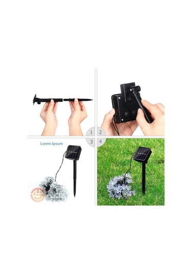 Technosmart 30 Ledli Solar Çiçekli Rgb Bayçe Aydınlatma Dekorasyo Çok Renkli