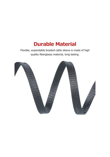 Tenfowee Fiberglas Kablolu Korumalı Hortum - Isıya Dayanıklı, Yalıtkan - 10mm Çap, 6.5m Uzunluk - Otomobil, Elektronik Aletler İçin