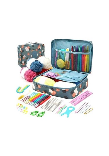 Dancemonkey Altın Renk Saklama Çantası Örgü Iğneleri Seti Dikiş Araçları İle Tığ Kanca Kiti Sanat Zanaat Dikiş İle Altın