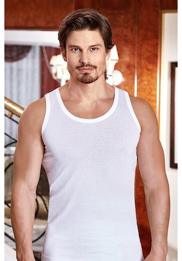 6'Lı Berrak Erkek Atlet %100 Pamuklu