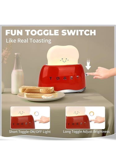 Retro Dekor Tost Makinesi Lambası, Retro Tost Makinesi Şeklinde Masa Dekorasyonu Hediyeleri Gençler, Gençler, Gençler, Kadınlar Diğer