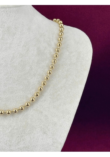 14 K Renginde Dorika Taşlı Gold Kolye Gold