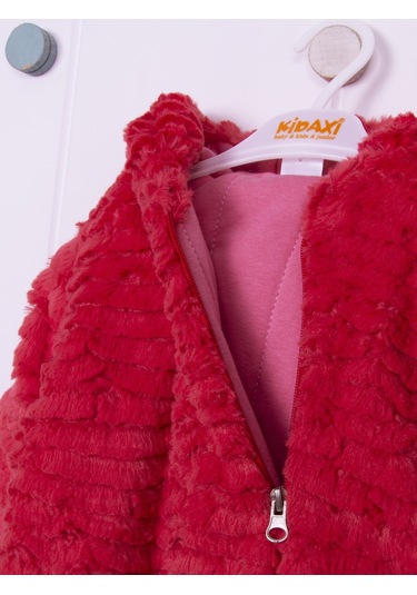 Kidaxi Sevimli Ayıcık Bebek Kırmızı Tulum 3-6/6-9/9-12/18-24 Ay Kırmızı