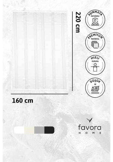 Neva Leke Tutmaz Masa Örtüsü 160x220 - Ekru Ekru