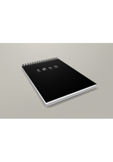 Notebook for Developers - Eat Sleep Code Repeat - Siyah - Kısmi Lak'lı Yumuşak Kapak - 50 Yaprak - Kareli - Spiralli Bloknot